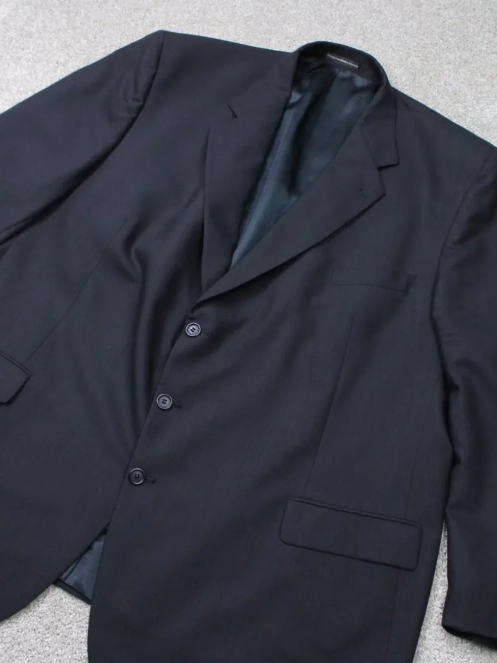 Joseph & Feiss Blazer Mens 56 Long Black 100% Pure Virgin Wool International